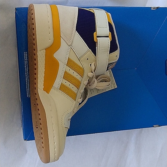 ADIDAS FORUM 84 High Top BASKETBALL SHOES GX9054 Sz 7 NWT Ivory Color Lets play! - Picture 6 of 17